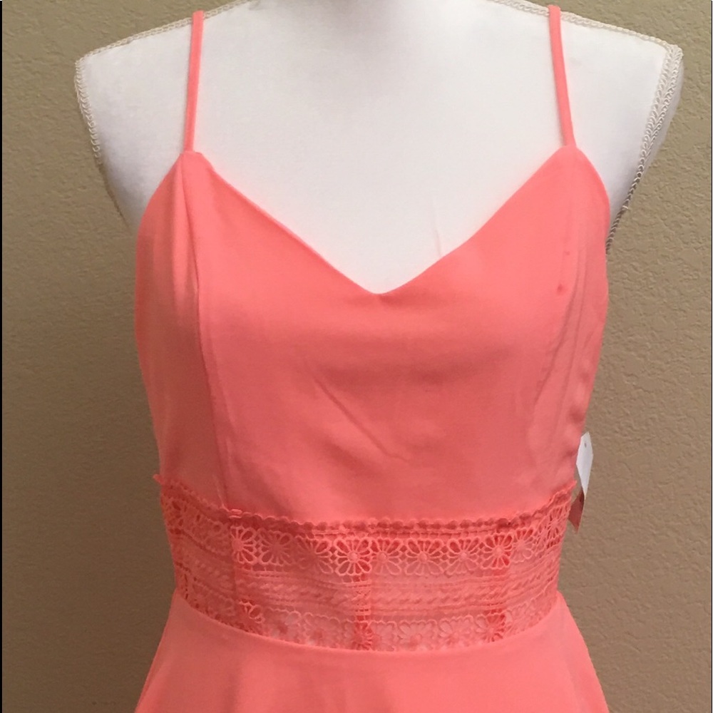 Charlotte Russe Coral peekaboo waist panel SZ Med